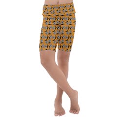 Daisy Orange Kids  Lightweight Velour Cropped Yoga Leggings by snowwhitegirl