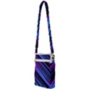 Blue Abstract Lines Pattern Light Multi Function Travel Bag View2