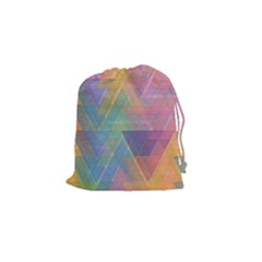 Triangle Pattern Mosaic Shape Drawstring Pouch (small) by Pakrebo