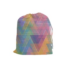 Triangle Pattern Mosaic Shape Drawstring Pouch (large) by Pakrebo