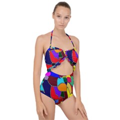 Crazycolorabstract Scallop Top Cut Out Swimsuit by bloomingvinedesign