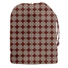 Brown Tiles Leaves Wallpaper Drawstring Pouch (xxxl) by Pakrebo