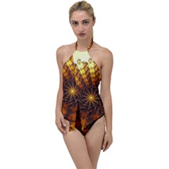 Background Colorful Graphic Design Go With The Flow One Piece Swimsuit by Pakrebo