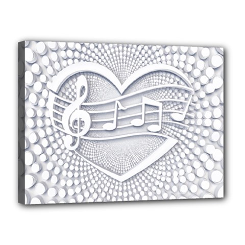 Circle Music Canvas 16  X 12  (stretched) by HermanTelo