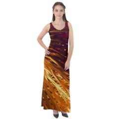Lines Curlicue Fantasy Colorful Sleeveless Velour Maxi Dress by Bajindul