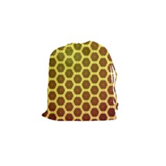 Digital Art Art Artwork Abstract Yellow Drawstring Pouch (small) by Pakrebo
