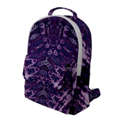 Purple Fractal Lace V Shape Flap Pocket Backpack (large) by KirstenStar