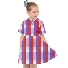 Gingham Pattern Line Kids  Sailor Dress by HermanTelo