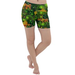 Fractal Design Creative Fantasy Lightweight Velour Yoga Shorts by Pakrebo