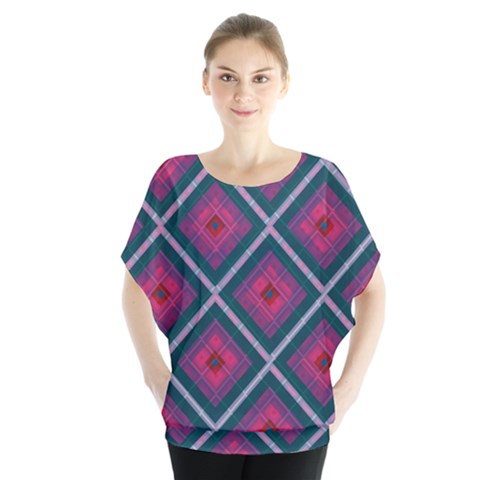 Purple Textile And Fabric Pattern Batwing Chiffon Blouse by Pakrebo