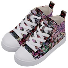 Graffiti Wall Background Kids  Mid-top Canvas Sneakers by Pakrebo