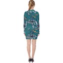 Slytherin Pattern V-neck Bodycon Long Sleeve Dress View2