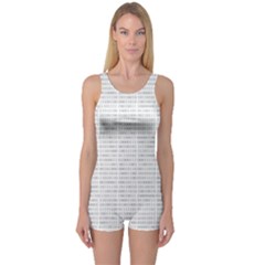 Binary Background One Piece Boyleg Swimsuit by Bajindul