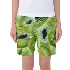 Sliced Kiwi Fruits Green Women s Basketball Shorts by Pakrebo