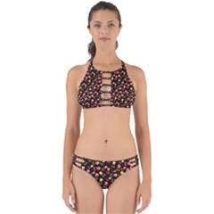 Flowers Roses Brown Perfectly Cut Out Bikini Set by Bajindul