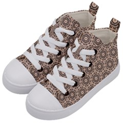 Texture Tissue Seamless Plaid Kids  Mid-top Canvas Sneakers by HermanTelo