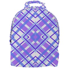 Geometric Plaid Purple Blue Mini Full Print Backpack by Mariart
