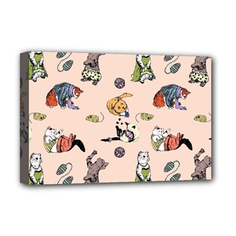 Funny Cats Deluxe Canvas 18  X 12  (stretched) by Sobalvarro