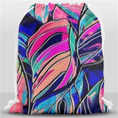 Tropical Leaves Resize 2000x2000 Same A3580b Drawstring Bag (large) by Sobalvarro