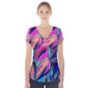 Tropical leaves Resize 2000x2000 Same A3580b Short Sleeve Front Detail Top View1