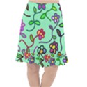Flowers Floral Plants Fishtail Chiffon Skirt View1
