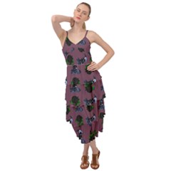Gothic Girl Rose Mauve Pattern Layered Bottom Dress by snowwhitegirl