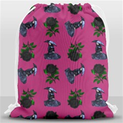 Gothic Girl Rose Pink Pattern Drawstring Bag (large) by snowwhitegirl