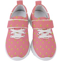 Peeled Banana On Pink Kids  Velcro Strap Shoes by snowwhitegirl