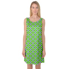 Pattern Green Sleeveless Satin Nightdress by Mariart