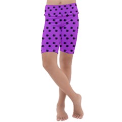Purple Eyes Kids  Lightweight Velour Cropped Yoga Leggings by snowwhitegirl