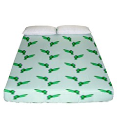 Green Parrot Pattern Fitted Sheet (king Size) by snowwhitegirl