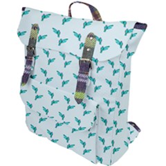 Blue Parrot Pattern Yellow Plaid Flannel Buckle Up Backpack by snowwhitegirl