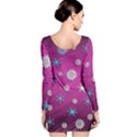 Snowflakes Winter Christmas Purple Long Sleeve Velvet Bodycon Dress View2