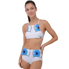 Smiley Face Laugh Comic Funny High Waist Tankini Set by Sudhe