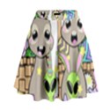 Graphic Kawaii Bunnies High Waist Skirt View1