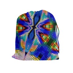 Art Kaleidoscope Meditation Mosaic Drawstring Pouch (xl) by Wegoenart