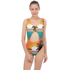 Sunset Beach Beach Palm Ocean Center Cut Out Swimsuit by Simbadda