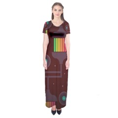 Non Seamless Pattern Background Short Sleeve Maxi Dress by Simbadda
