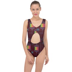 Non Seamless Pattern Background Center Cut Out Swimsuit by Simbadda