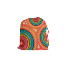 Background Texture Mosaic Drawstring Pouch (small) by Simbadda
