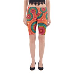 Background Texture Mosaic Yoga Cropped Leggings by Simbadda