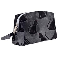 Black Cat Full Moon Wristlet Pouch Bag (large) by bloomingvinedesign