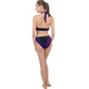 Red purple 3d fractals                 Halter Side Cut Swimsuit View2