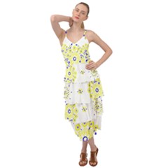 Faded Yellow Bandana Layered Bottom Dress by dressshop
