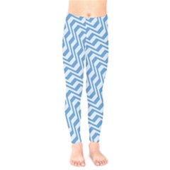 Geometric Blue Shades Diagonal Kids  Legging by Bajindul