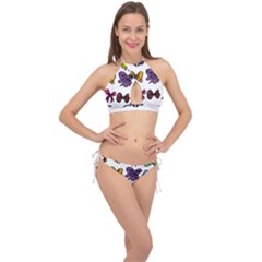 Bows Cartoon Ribbon Cross Front Halter Bikini Set by Bajindul