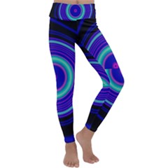 Digital Art Background Pink Blue Kids  Lightweight Velour Classic Yoga Leggings by Sudhe