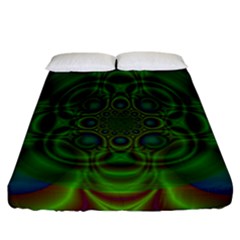 Abstract Background Design Green Fitted Sheet (california King Size) by Sudhe