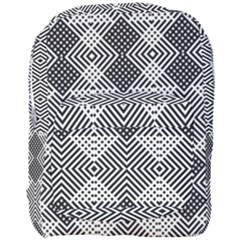 Monochrome Geometric Herringbone Seamless Pattern Vector Full Print Backpack by Sudhe