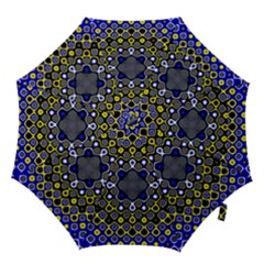 Digital Art Background Yellow Blue Hook Handle Umbrellas (medium) by Sudhe